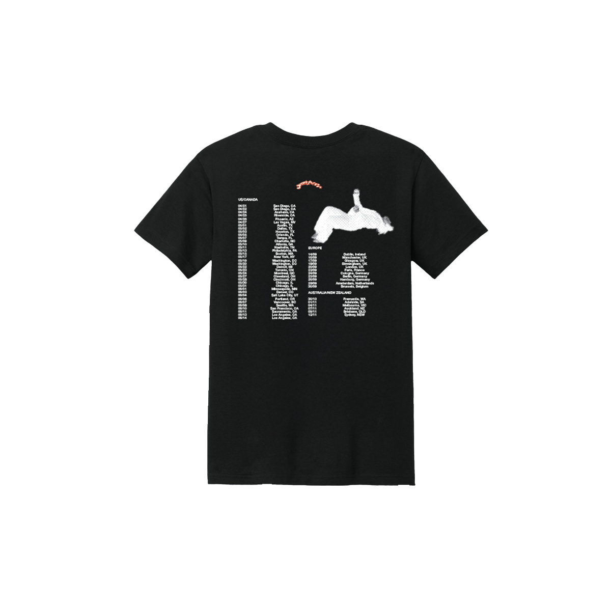 BACKFLIPS TOUR CITIES T-SHIRT - Black