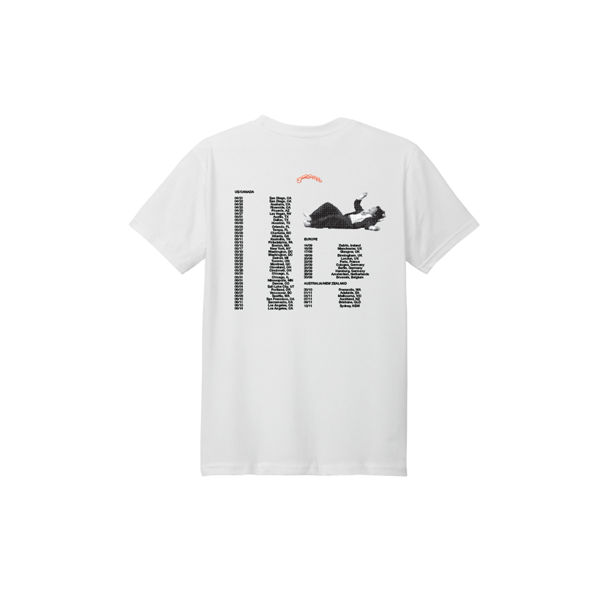 BACKFLIPS TOUR CITIES T-SHIRT - WHITE