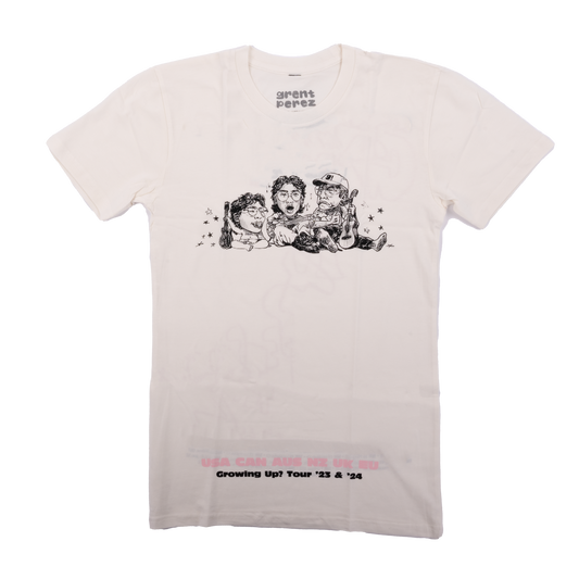 grentperez GROWING UP? TOUR T-SHIRT - WHITE
